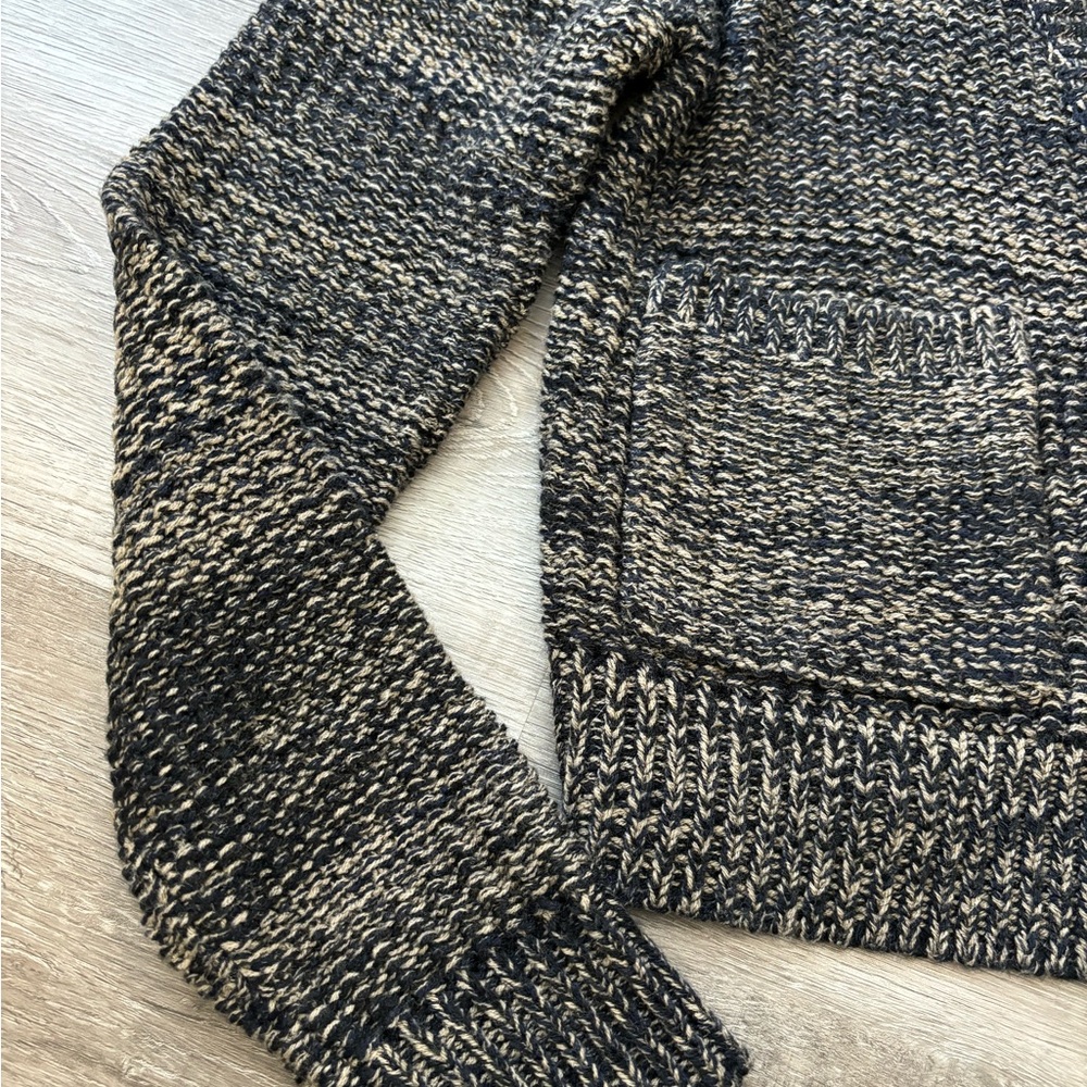 John + Jenn Black and Cream Marled V-Neck Button Cardigan - Picture 6 of 7